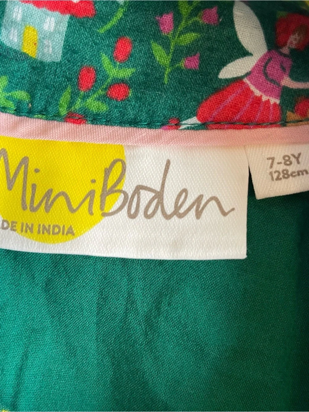 Mini Boden Floral Dress size 7-8Y Smocked Cottagecore Whimsical Fairy Cotton